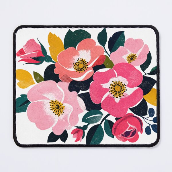 Item preview, Modern Pink Floral Bouquet | Retro Botanical Flowers | Mid Century Bloom Illustration designed and sold by Fernhaven.