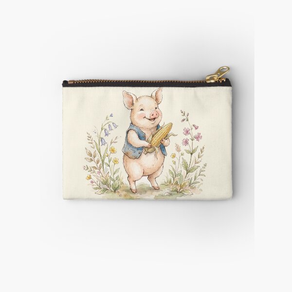 Item preview, Happy Piglet with Corn - Rustic Farmhouse Illustration designed and sold by Pasteltone.