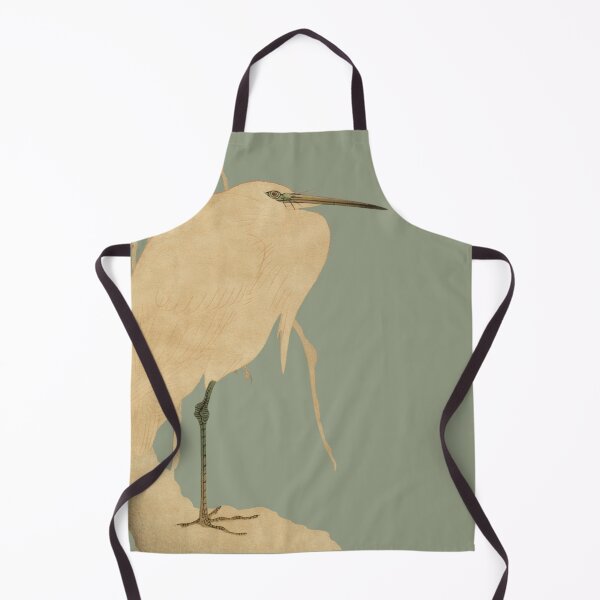 Item preview, Japanese Bird - White Heron -  Modern Ukiyo-e - Japandi, Sage Green designed and sold by Black Swallow.
