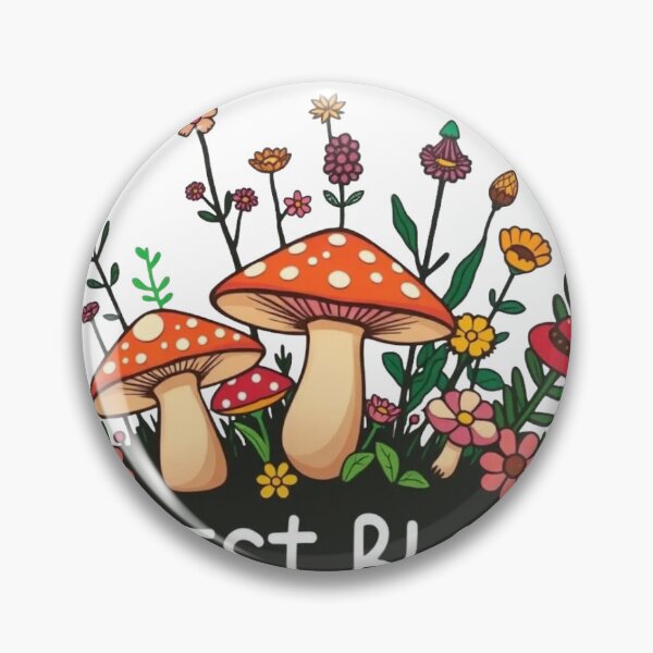 Item preview, Forest Bloom Whimsical Mushroom and Wildflower Garden Sticker designed and sold by surbhiArt.