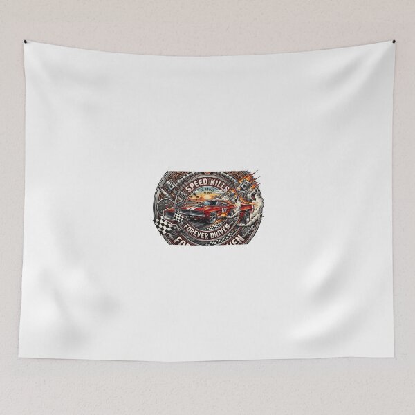 Item preview, Forever Driven - Retro Classic Muscle Car Sticker designed and sold by MottotoTech.