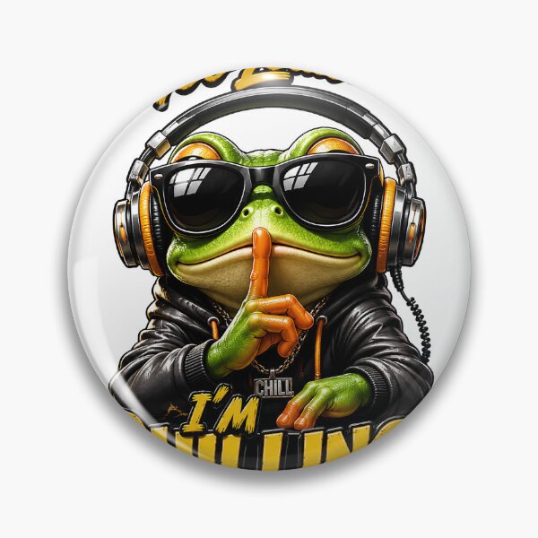Item preview, Cool Chilling Frog with Headphones - "Too Loud, I'm Chilling!" Graphic Design designed and sold by M.Store.