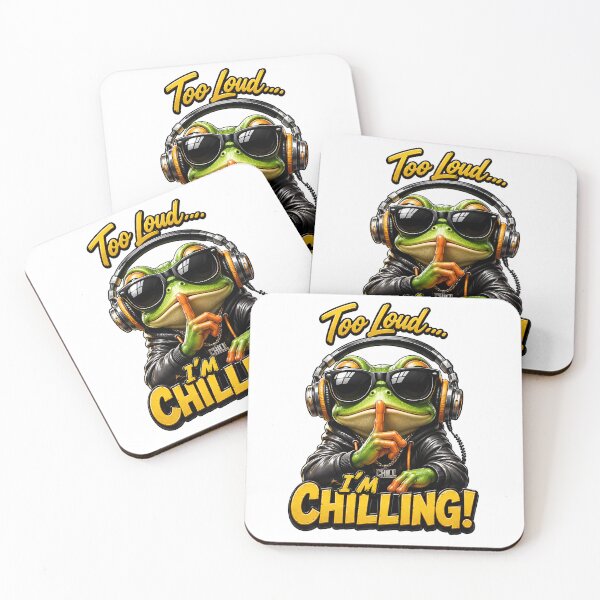 Item preview, Cool Chilling Frog with Headphones - "Too Loud, I'm Chilling!" Graphic Design designed and sold by M.Store.