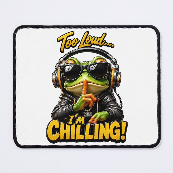 Item preview, Cool Chilling Frog with Headphones - "Too Loud, I'm Chilling!" Graphic Design designed and sold by M.Store.