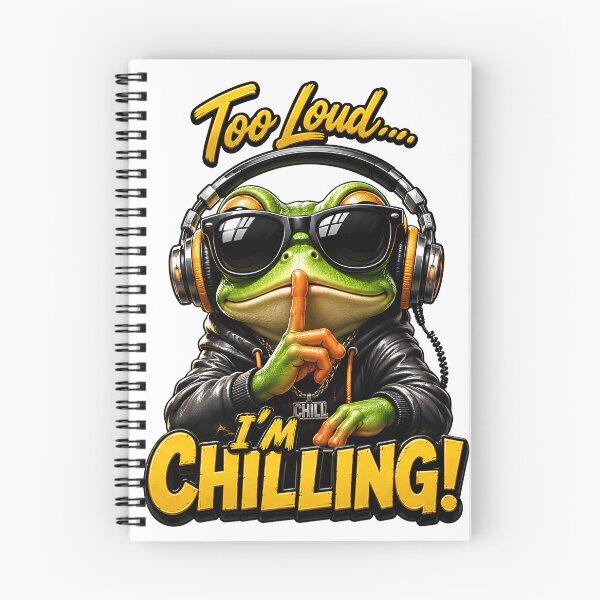 Item preview, Cool Chilling Frog with Headphones - "Too Loud, I'm Chilling!" Graphic Design designed and sold by M.Store.