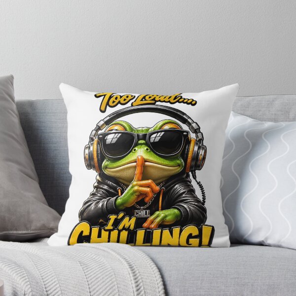 Item preview, Cool Chilling Frog with Headphones - "Too Loud, I'm Chilling!" Graphic Design designed and sold by M.Store.