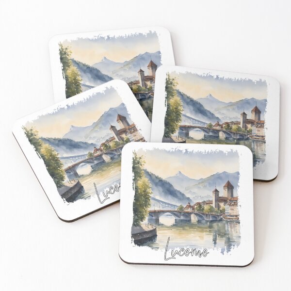 Item preview, Watercolor of Lucerne, Lucerne Switzerland designed and sold by Dressyourflag.