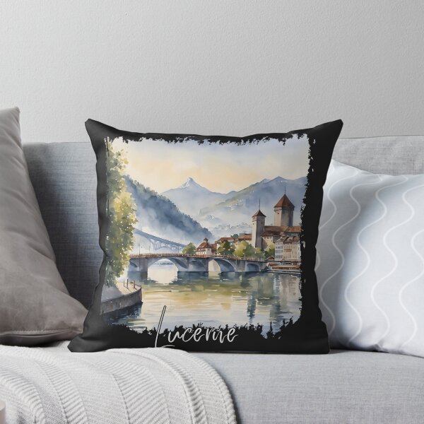 Item preview, Watercolor of Lucerne, Lucerne Switzerland designed and sold by Dressyourflag.