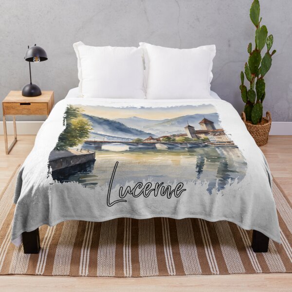 Item preview, Watercolor of Lucerne, Lucerne Switzerland designed and sold by Dressyourflag.