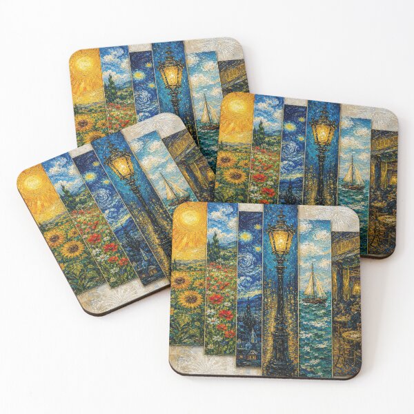 Item preview, Van Gogh Inspired Vertical Panel Collage designed and sold by Pure Craft.