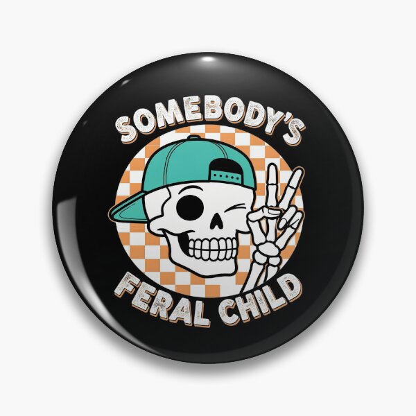 Item preview, Funny Skull Skeleton Retro Humor Somebody's Feral Child designed and sold by clothesy7.