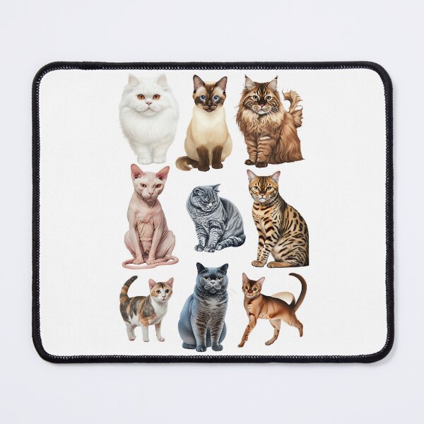 Item preview, Nine different breeds of cats in colour designed and sold by lucyinspace.