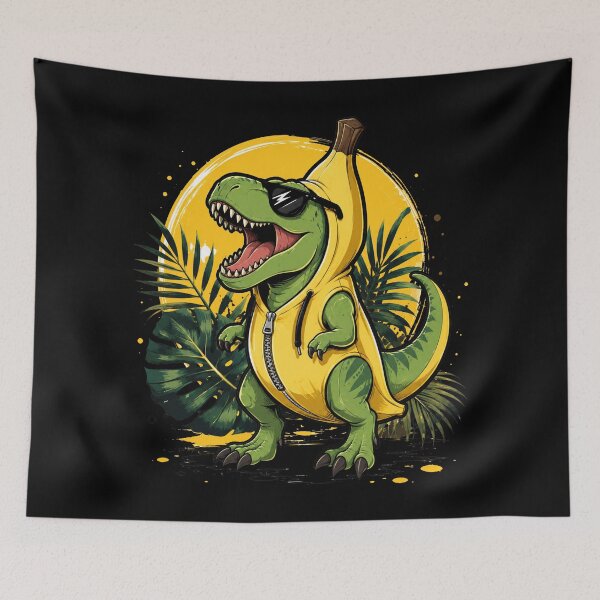 Item preview, Cool T-Rex in Banana Hoodie Jungle summer Graphic Design designed and sold by DrawHandArt.