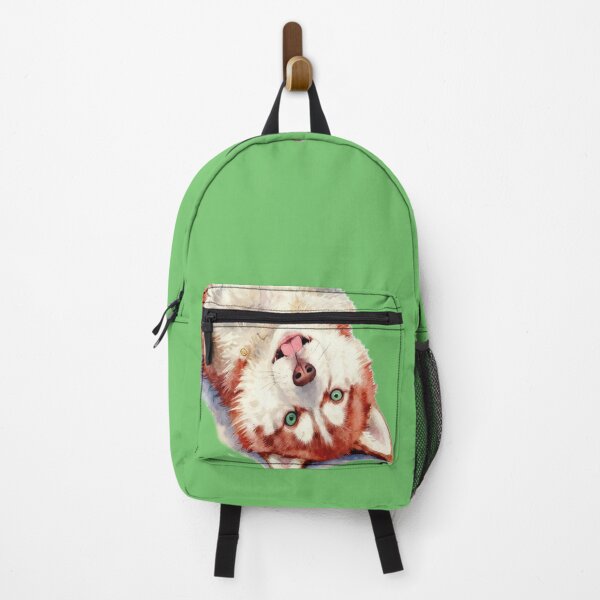 Item preview, Ginger red Siberian Husky puppy watercolor designed and sold by WildArtIT.