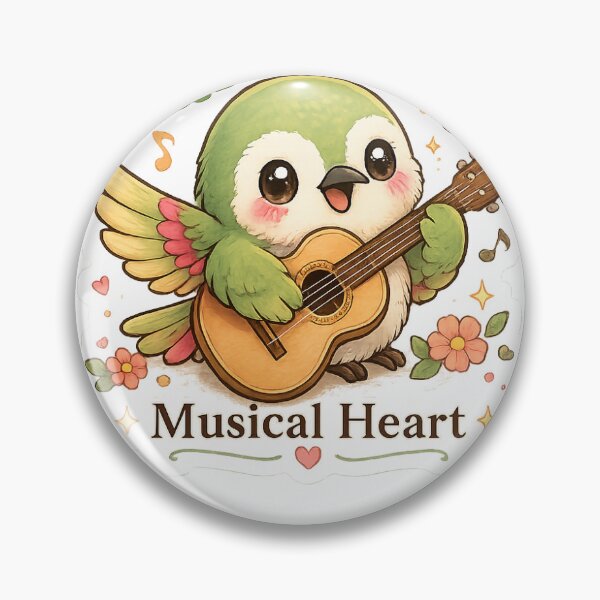 Item preview, Musical Heart — Cute Hummingbird with Guitar Sticker designed and sold by TrazosInk.