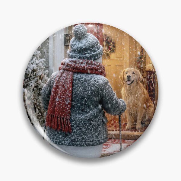 Item preview, Holiday Snowman on Skis with Golden Retriever designed and sold by Maria Dryfhout.