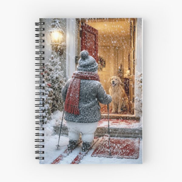 Item preview, Holiday Snowman on Skis with Golden Retriever designed and sold by Maria Dryfhout.