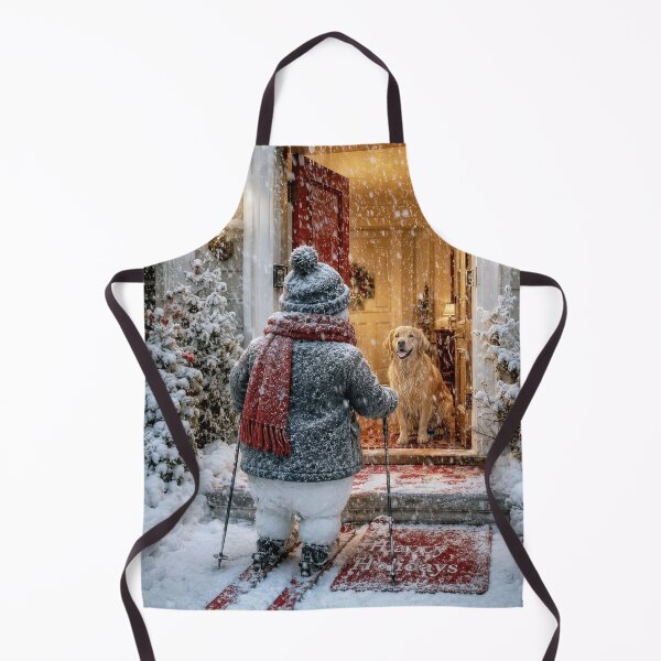 Item preview, Holiday Snowman on Skis with Golden Retriever designed and sold by Maria Dryfhout.