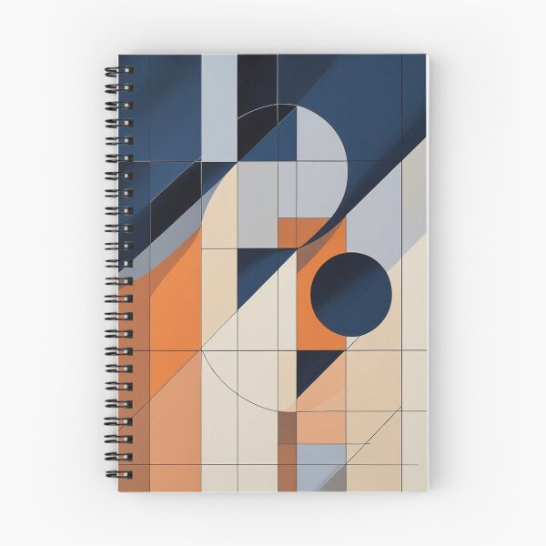 Item preview, Modern Geometric Bauhaus Composition in Navy & Burnt Orange designed and sold by semenol.