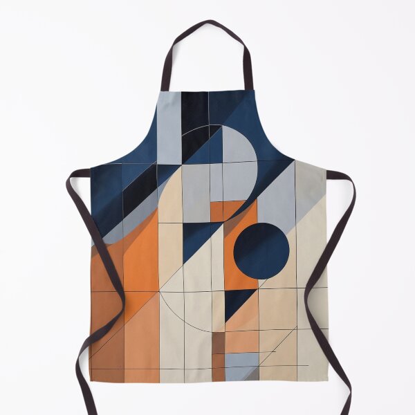 Item preview, Modern Geometric Bauhaus Composition in Navy & Burnt Orange designed and sold by semenol.