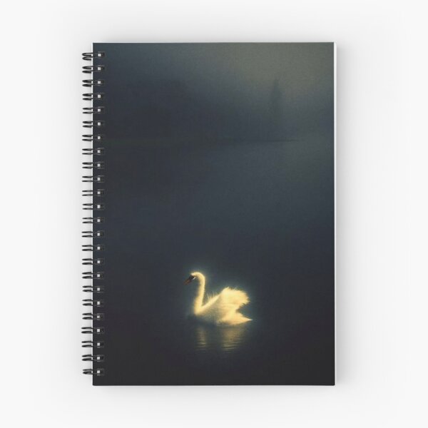Item preview, Glowing Swan In Dark Misty Waters designed and sold by SarvynStudio.