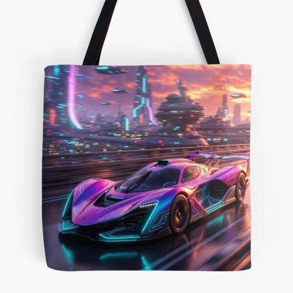 Item preview, Retro Synthwave Hypercar - Cyber Vector Race Track Art designed and sold by Nexus Space.