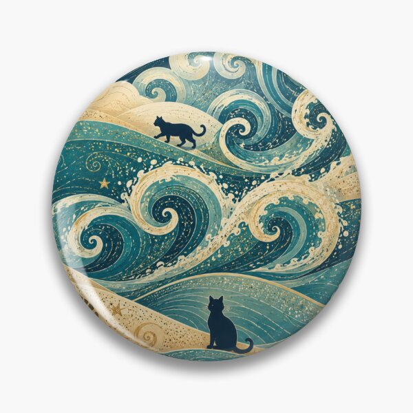 Item preview, Silhouette Wandering Cats Coastal Dreamscape designed and sold by Mindworx21.