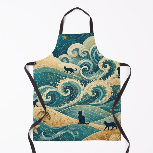 Item preview, Silhouette Wandering Cats Coastal Dreamscape designed and sold by Mindworx21.