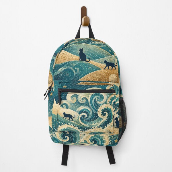 Item preview, Silhouette Wandering Cats Coastal Dreamscape designed and sold by Mindworx21.