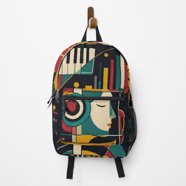 Item preview, Retro Avant Garde Jazz Art Print | Bauhaus Music Producer Concrete Poster | Geometric Cello and Vinyl Record Canvas designed and sold by SergioMiklos.