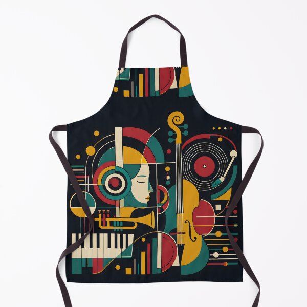 Item preview, Retro Avant Garde Jazz Art Print | Bauhaus Music Producer Concrete Poster | Geometric Cello and Vinyl Record Canvas designed and sold by SergioMiklos.