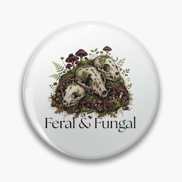 Item preview, Feral & Fungal | Dark Cottagecore Skulls Mushrooms | Goblincore Witchy Nature Art Halloween designed and sold by Neurospicy Trolls.
