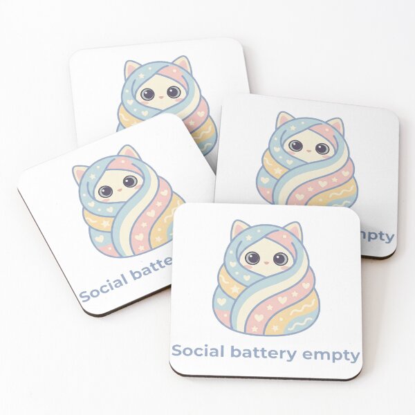 Item preview, Social Battery Low Purr-ito designed and sold by CatstheticShop1.