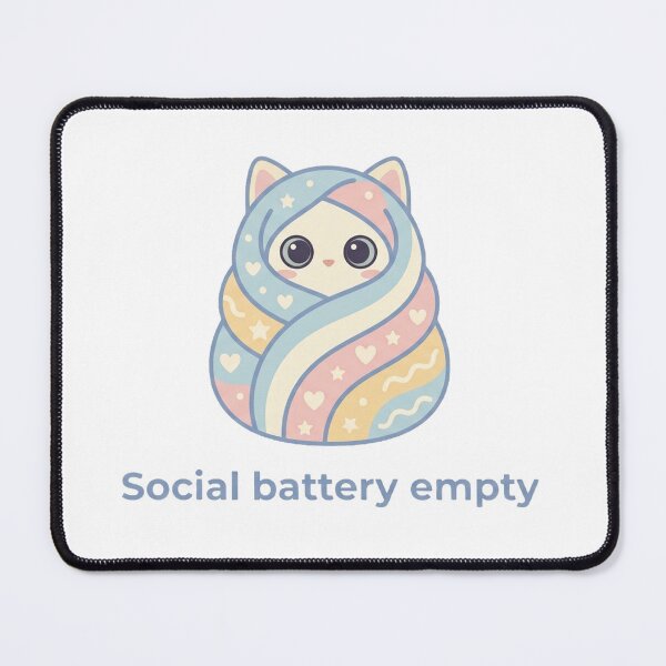 Item preview, Social Battery Low Purr-ito designed and sold by CatstheticShop1.