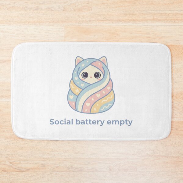 Item preview, Social Battery Low Purr-ito designed and sold by CatstheticShop1.