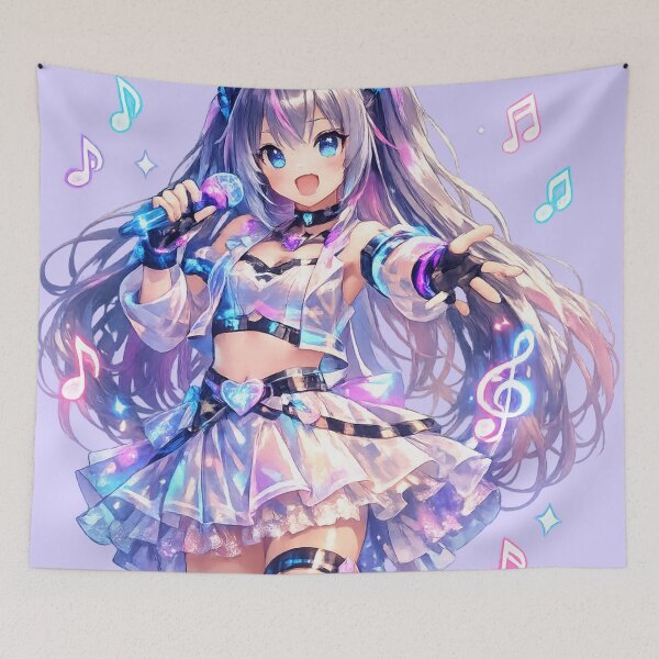 Item preview, Cyber Idol Neko Girl – Futuristic Anime Cat Girl Neon Design designed and sold by Sticleg.