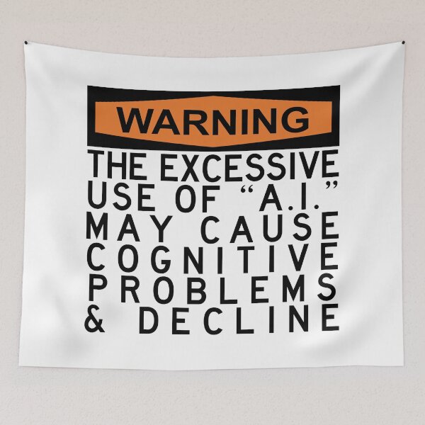 Item preview, warning the use of ai may cause cognitive problems (ANTI AI) designed and sold by remerasnerdas.