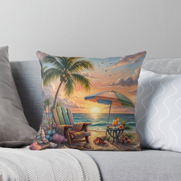 Aperçu de l'œuvre Détendez-vous au coucher du soleil sur une plage tropicale créée et vendue par Eclectic Monkey.