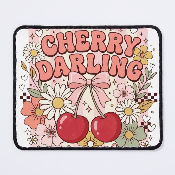 Item preview, Cherry Darling | Coquette Cherry Aesthetic | Cute Retro Bows & Daisies designed and sold by Fernhaven.