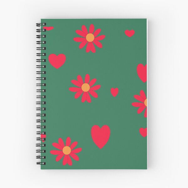 Item preview, Cute Red Flowers and Hearts Pattern designed and sold by SahmatArt.