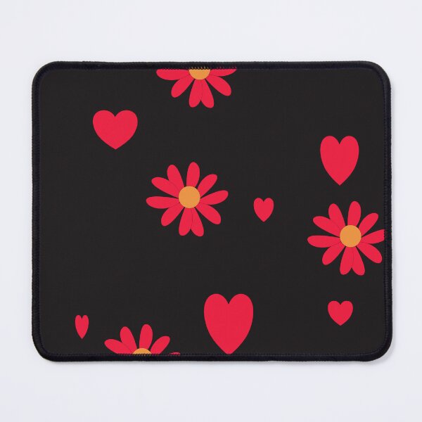 Item preview, Cute Red Flowers and Hearts Pattern designed and sold by SahmatArt.