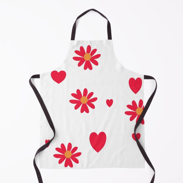 Item preview, Cute Red Flowers and Hearts Pattern designed and sold by SahmatArt.
