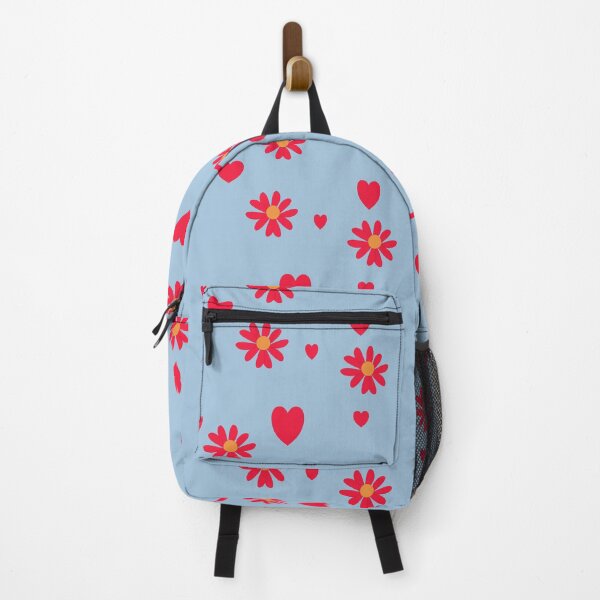 Item preview, Cute Red Flowers and Hearts Pattern designed and sold by SahmatArt.