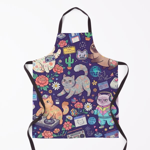 Item preview, Cute Space Cats Retro Gaming Seamless Pattern designed and sold by Iampoji.