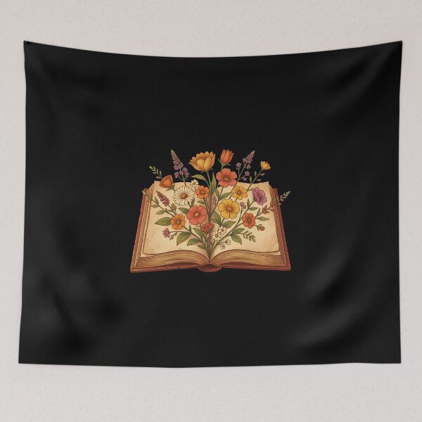 Item preview, Retro Vintage Open Book Flowers Cottagecore Aesthetic designed and sold by KCasual.