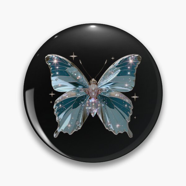 Item preview, Ice Blue Cyber Fairy Butterfly – Chrome Y2K Vector Aesthetic designed and sold by daila70.