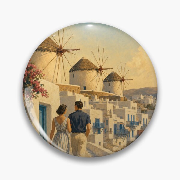 Item preview, Mykonos Greece Travel Souvenir - Vintage Illustration designed and sold by VisualArtsOasis.