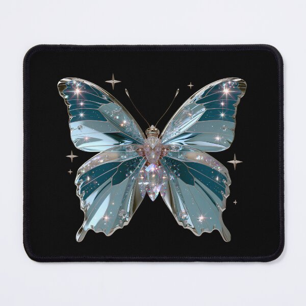 Item preview, Ice Blue Cyber Fairy Butterfly – Chrome Y2K Vector Aesthetic designed and sold by daila70.