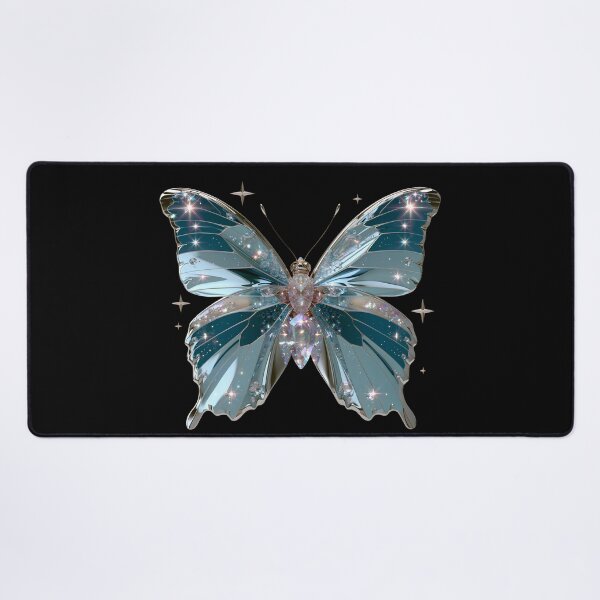 Item preview, Ice Blue Cyber Fairy Butterfly – Chrome Y2K Vector Aesthetic designed and sold by daila70.