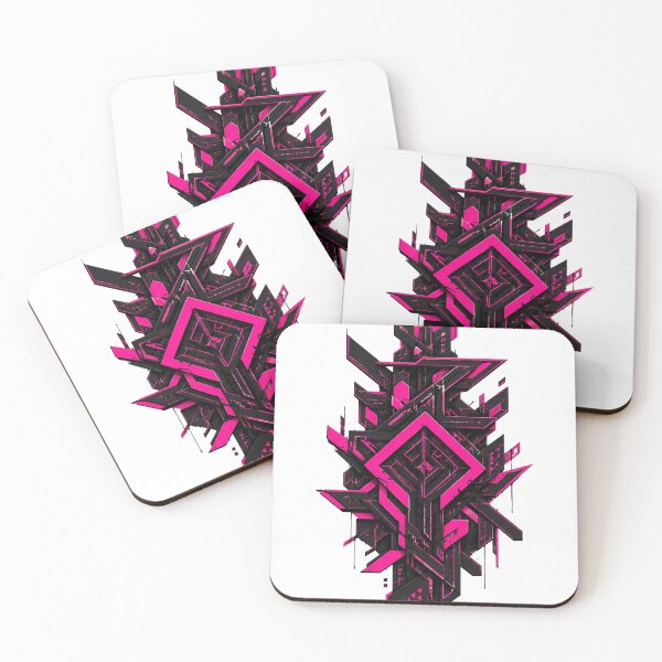 Item preview, Neon Pink Cyberpunk Geometric Mecha Emblem designed and sold by Munib320.